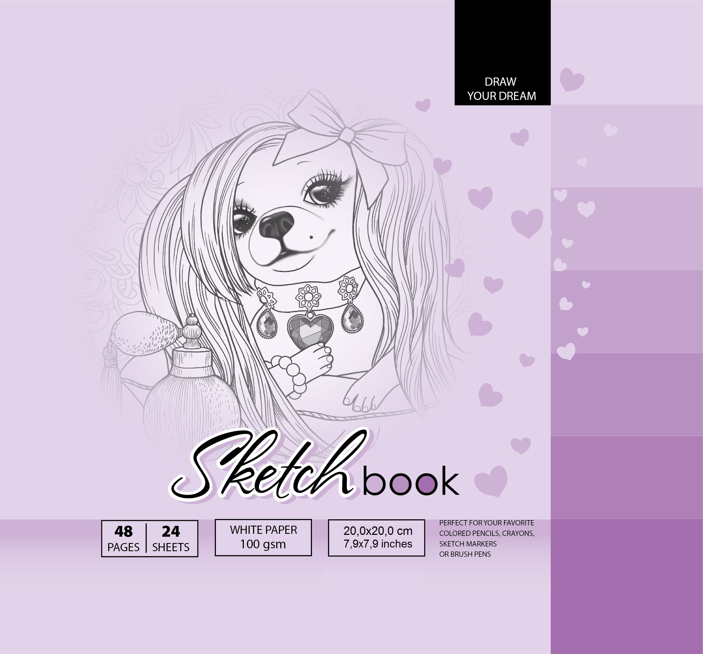 Скетчпад бел. бум. 24л 20*20 Fashion - фото 1