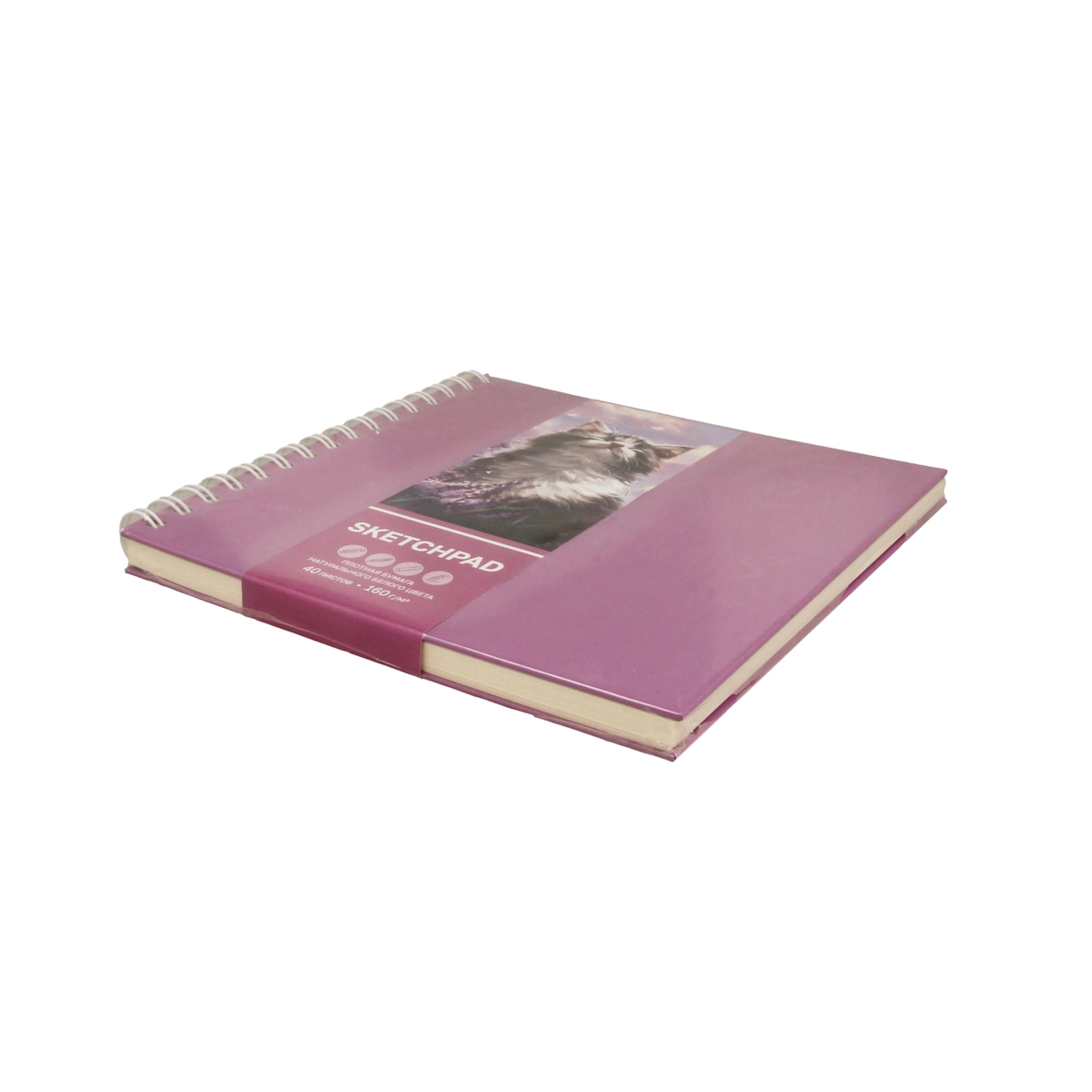 Скетчпад бел. бум. 160г/м2 210*210мм 40л. Кот и лаванда Феникс - миниатюра 2