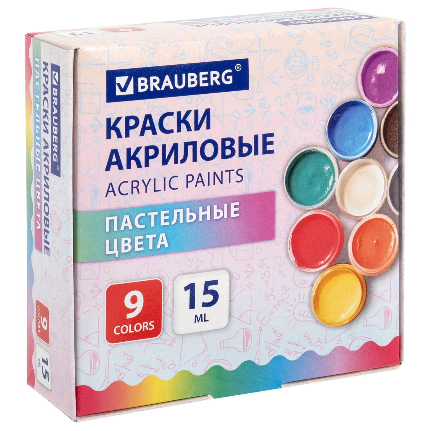 Краски акриловые 9цв 15мл BRAUBERG
