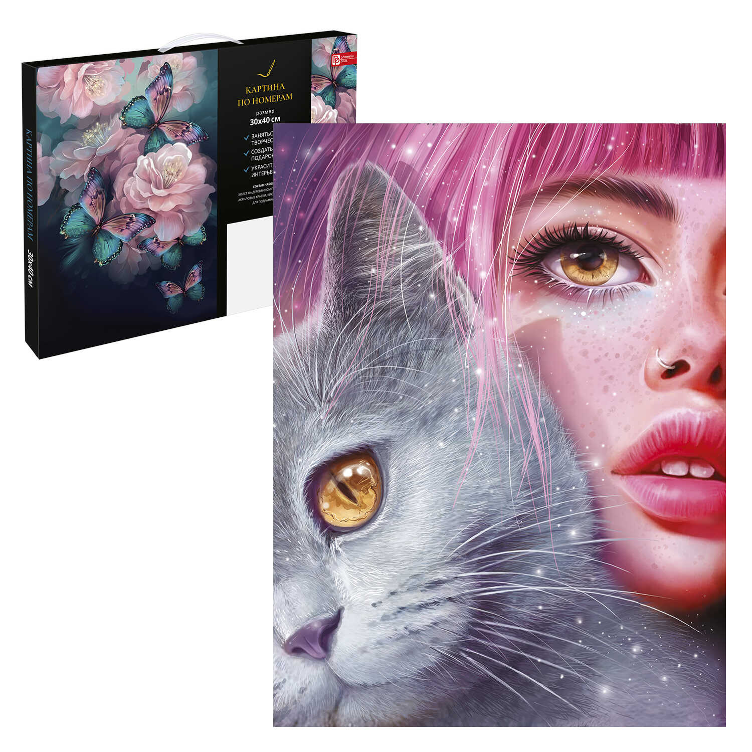 Картина по номерам 30*40 Зеркало души Феникс - фото 1