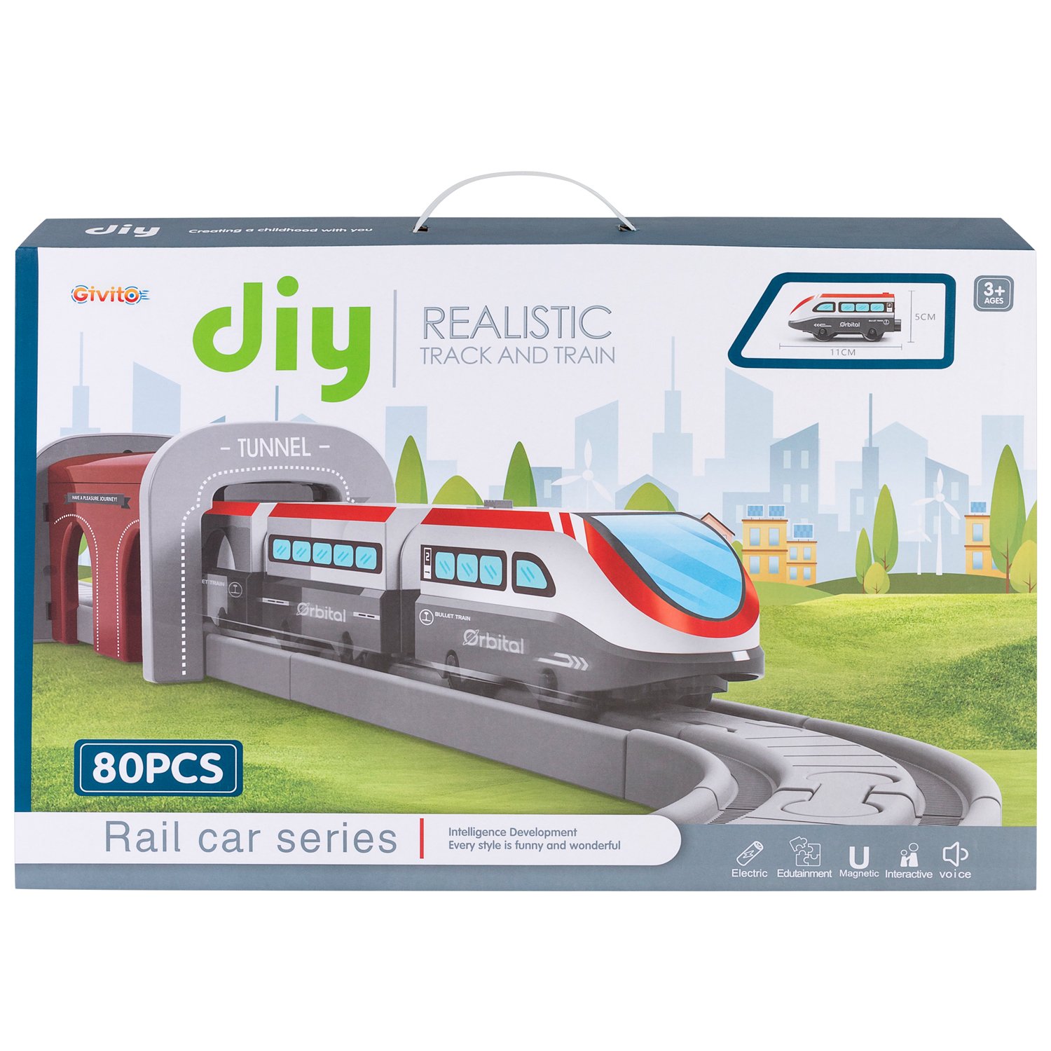 Железная дорога Мой город 80 эл. на бат. Givito - фото 1