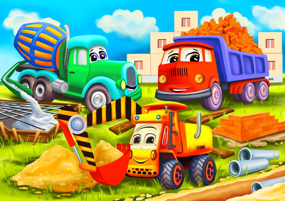 Пазл деревянный Строительная техника 18 дет. Collection Transport - фото 1