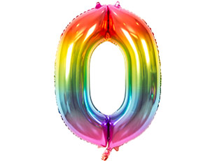 К Цифра фольга 0 40" Радуга металлик - миниатюра 2