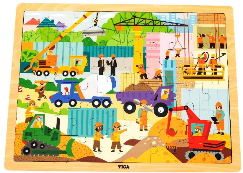 Пазл деревянный Стройка 48 дет. VIGA - фото 1