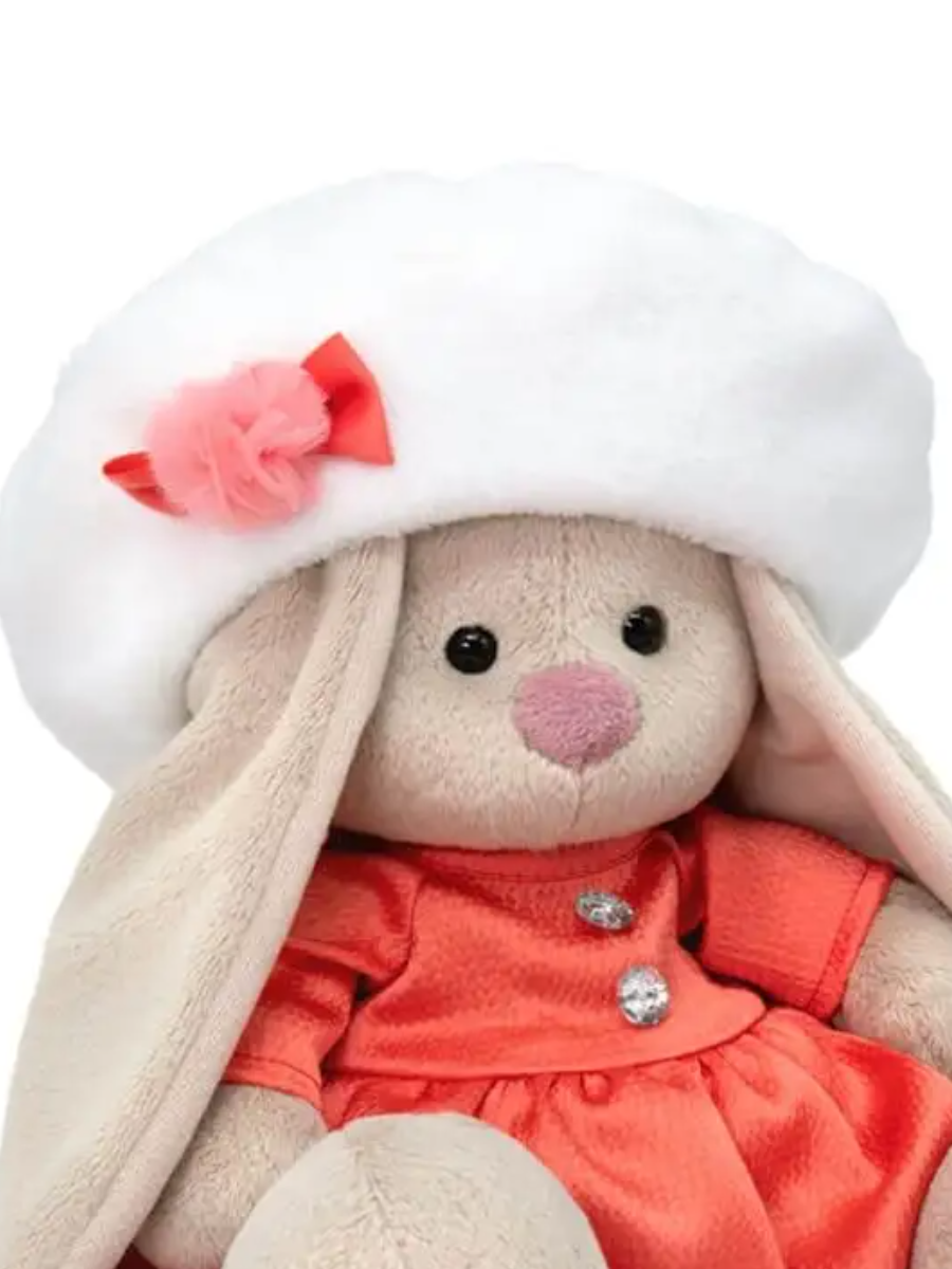 Мягкая игрушка Зайка Ми в платье и берете - миниатюра 3