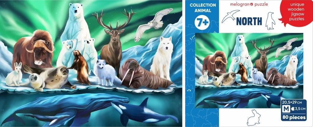 Пазл деревянный Животные Севера 80 дет. Collection Animals - фото 1