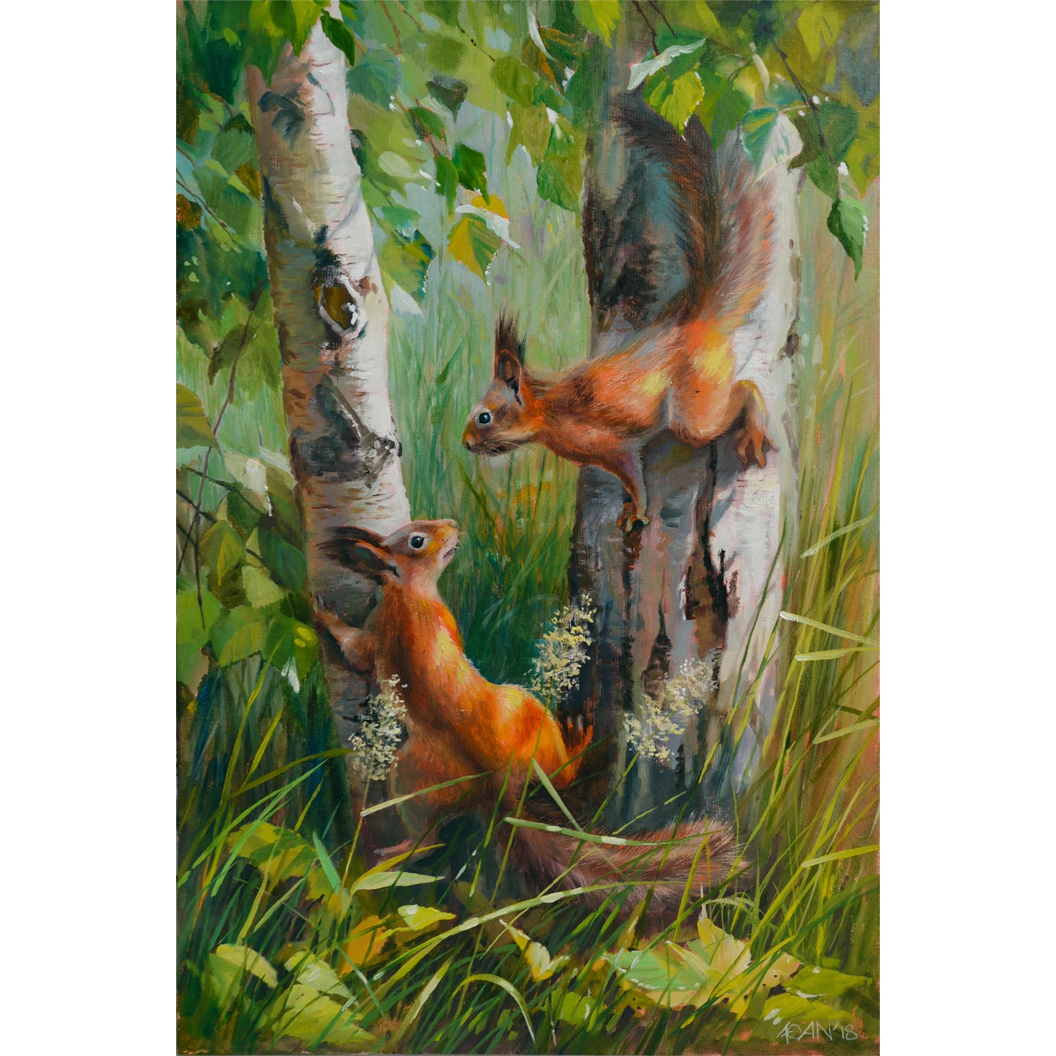 Картина стразами 30*40 Белочки ОСТРОВ СОКРОВИЩ