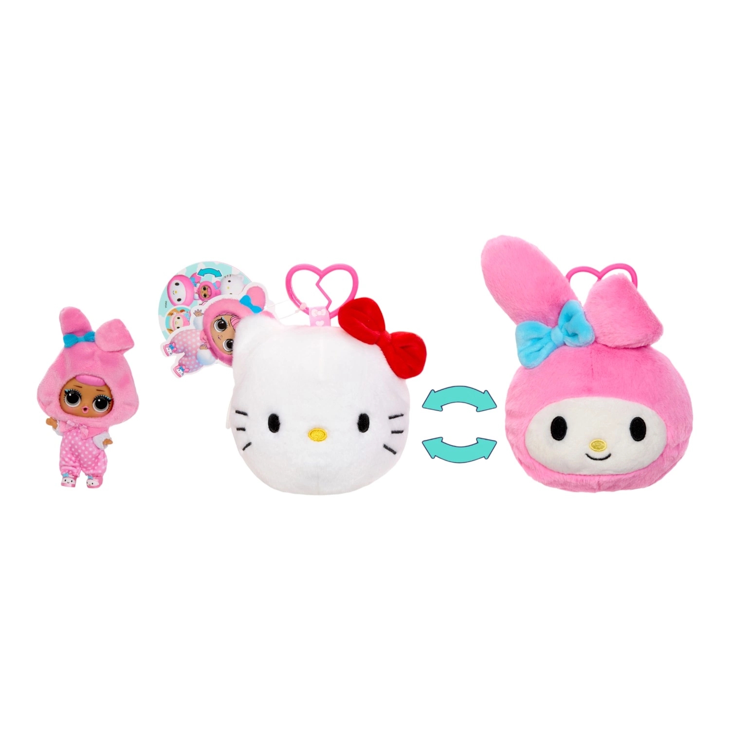Кукла - сюрприз LOL Двусторонняя плюшевая игрушка с куклой Hello Kitty с аксесс., фото 2