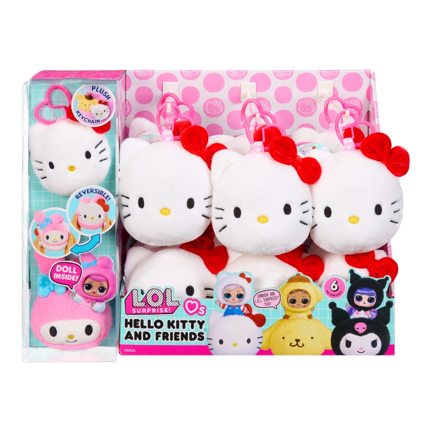 Кукла - сюрприз LOL Двусторонняя плюшевая игрушка с куклой Hello Kitty с аксесс., фото 3