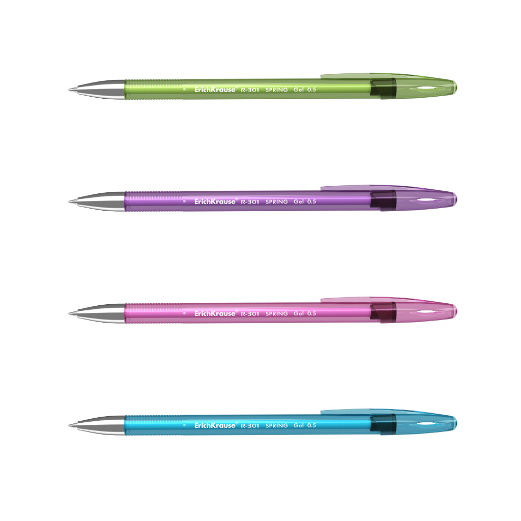 Ручка гелевая черная 0,5 Spring Gel Stick (12) - фото 1