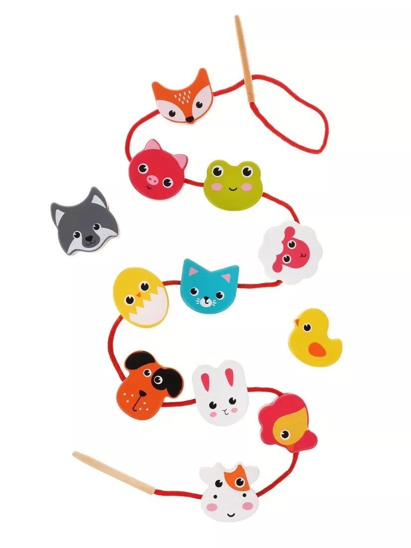 Шнуровка - фигурки деревянная Животные 12дет. Mapacha - фото 1