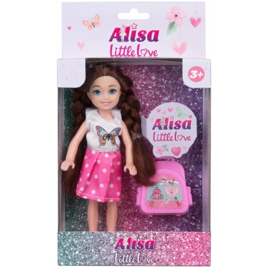 Кукла Alisa Little Love Брюнетка с портфелем 15 см - миниатюра 2