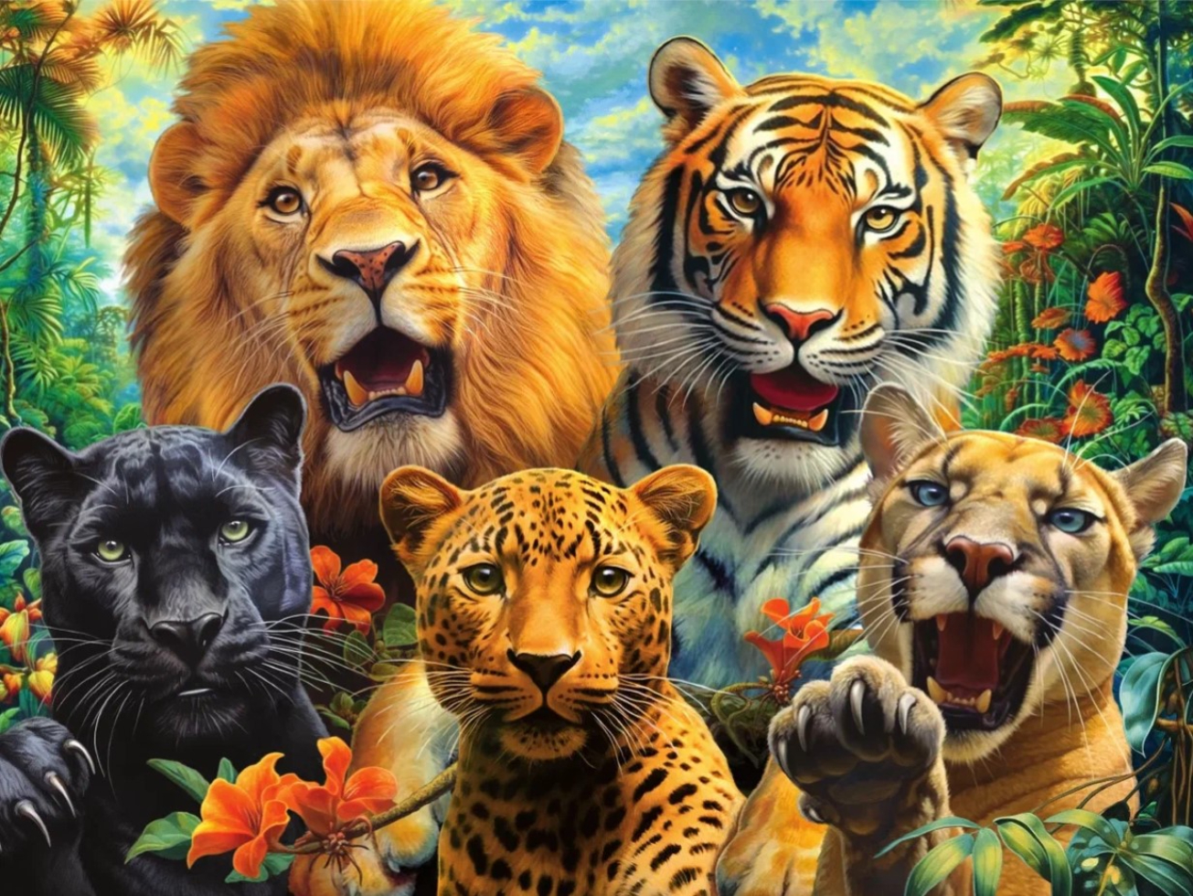 Пазл 3D Дикие кошки 100дет. - миниатюра 2