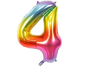 К Цифра фольга 4 40" Радуга металлик - фото 1