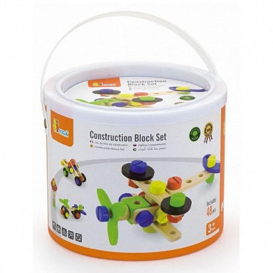 Конструктор деревянный 48дет. в ведре VIGA - фото 1