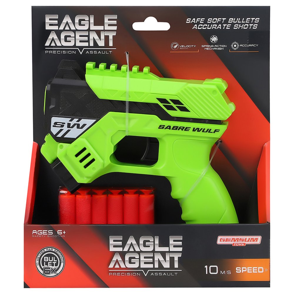 Пистолет с мягкими пулями цвет в асс. в/к - фото 1