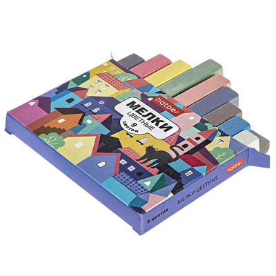 Мелки для асфальта 9цв. Городок Hatber - фото 1