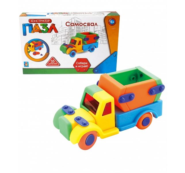 Конструктор-пазл Самосвал 35д. в/к - фото 1