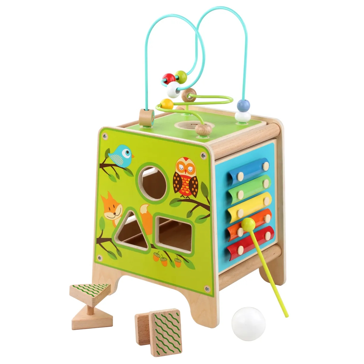 Сортер деревянный Универсальный куб Lucy&Leo - фото 1