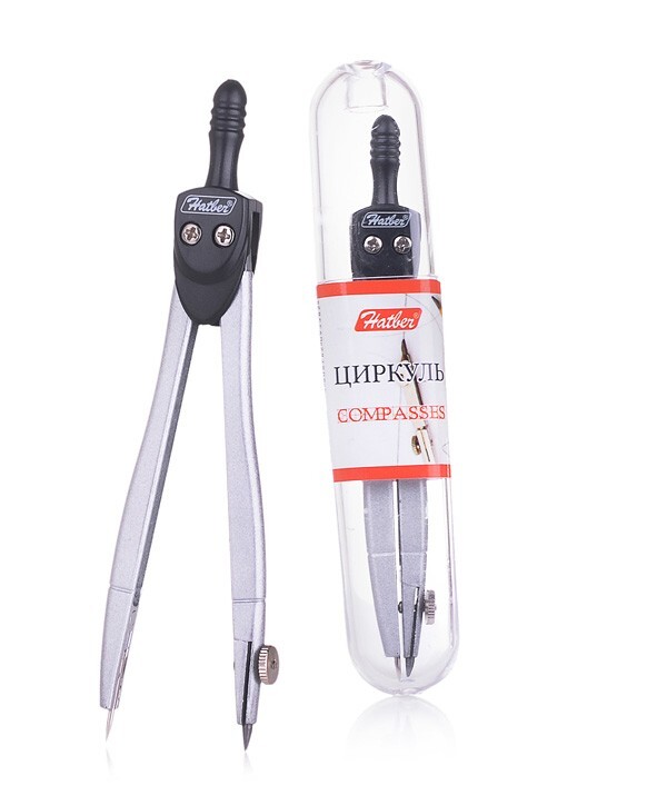 Циркуль металлический 115 мм. в пластик. пенале Hatber (36) - фото 1