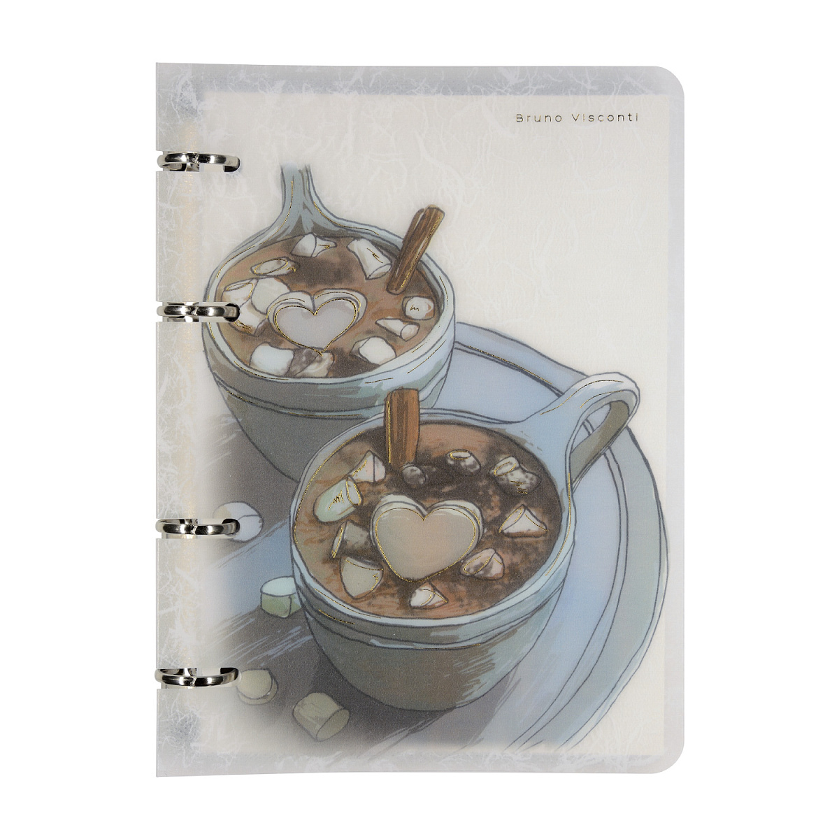 Тетрадь 80л. клетка со сменным блоком Кофемания. Горячий шоколад пластик. обложка - фото 1