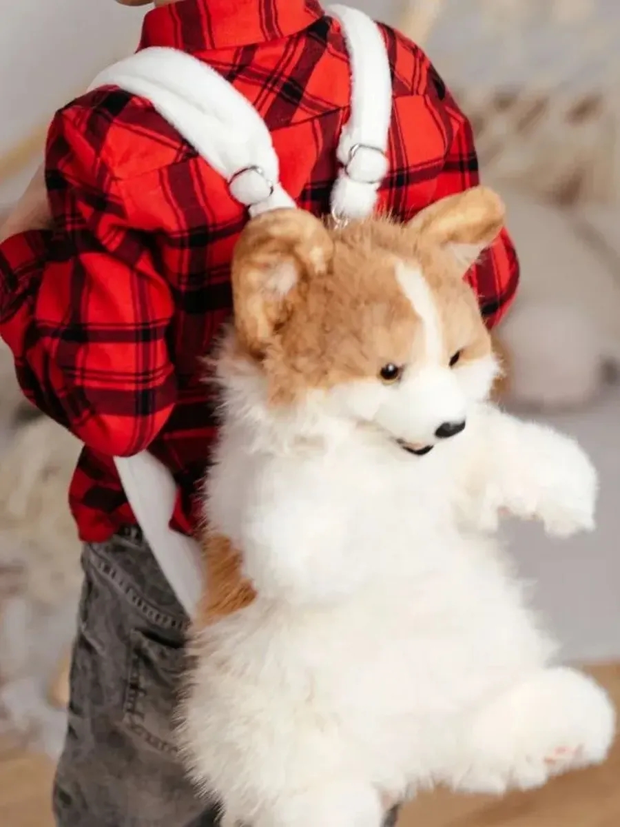 Мягкая игрушка Рюкзак Собака Корги рыжая Chongker - фото 1