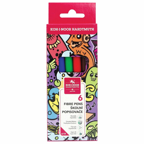 Фломастеры 6цв. смываемые KOH-I-NOOR TEENAGE 1002 771002JF23KS/152611 - миниатюра 2
