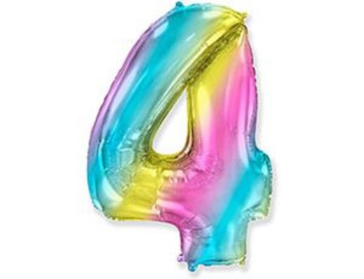  Ф Цифра 4 40" Радуга металлик - фото 1