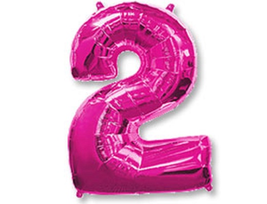 Ф Цифра 2 40" Фуксия - фото 1