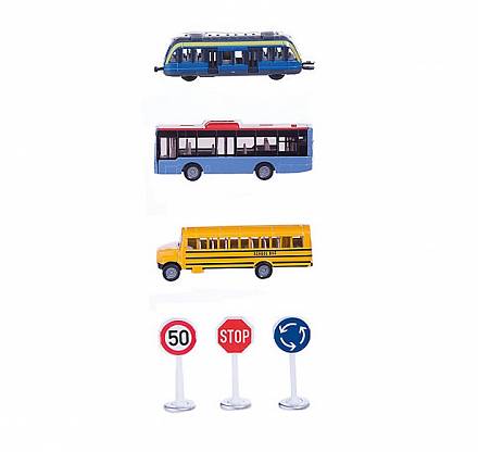 Н-р транспорта и дорожных знаков 3шт SIKU - фото 1