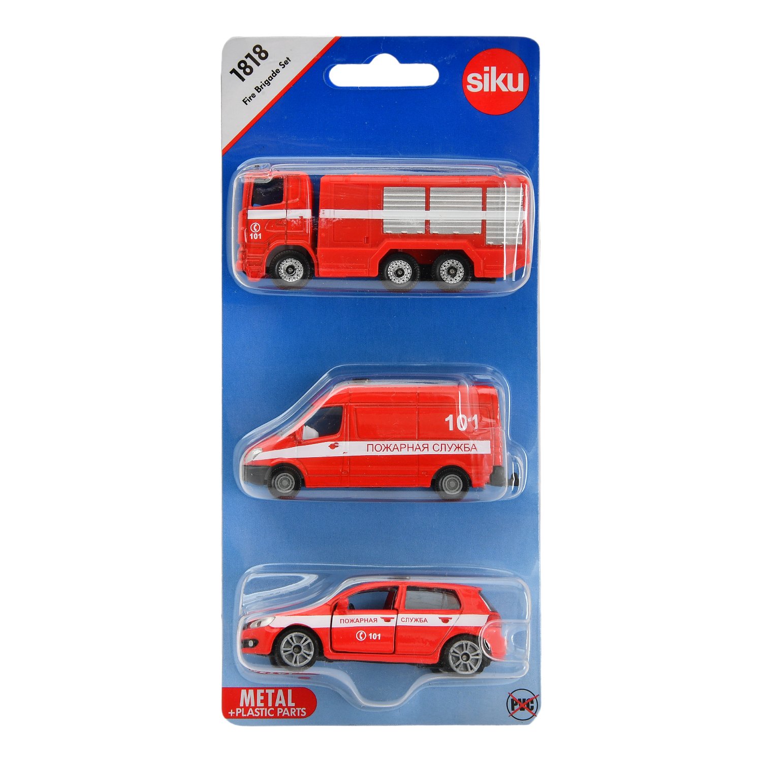 Модель мет. SIKU Пожарная служба 3 шт. - фото 1