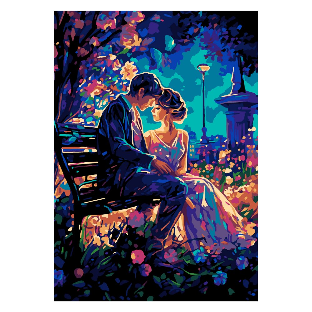 Картина по номерам 20*28,5 Пара на скамейке - фото 1