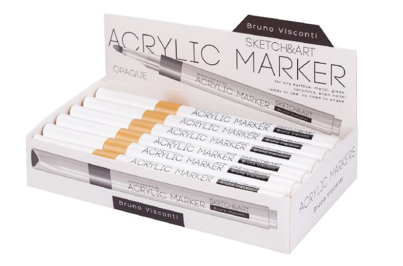 Маркер акриловый золотой Bruno Visconti - фото 1