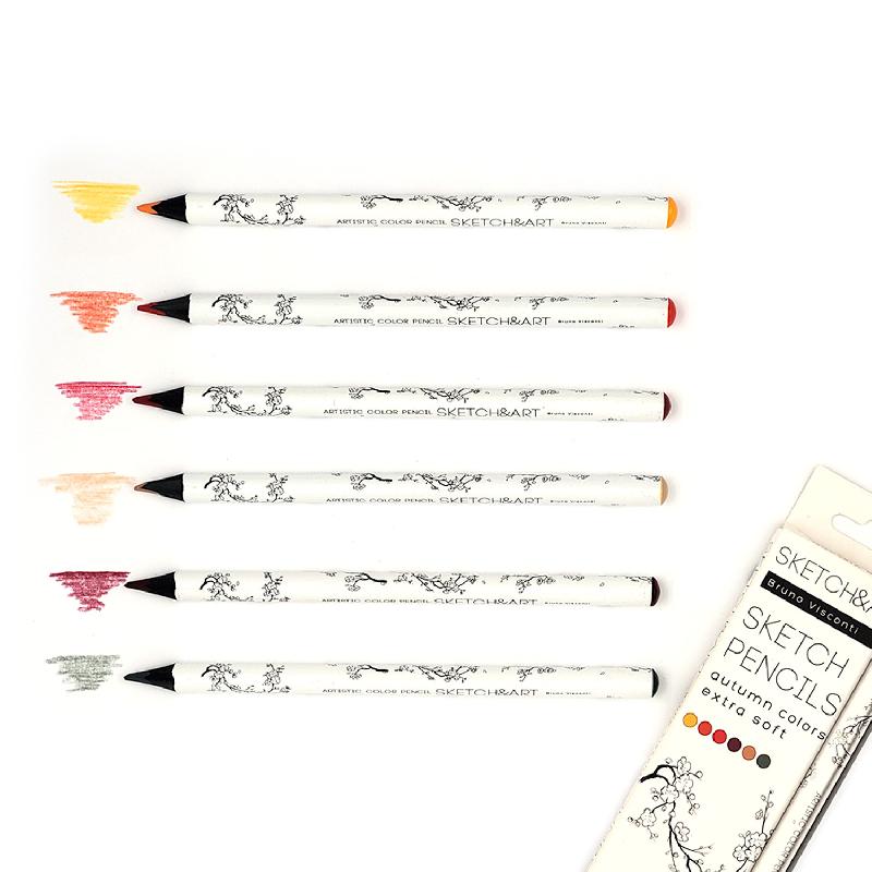 Скетч - карандаши 6 цв. 4мм Осенний пейзаж BrunoVisconti - фото 1