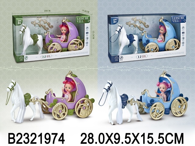 Карета с лошадкой и куклой (свет, звук) в/к - фото 1