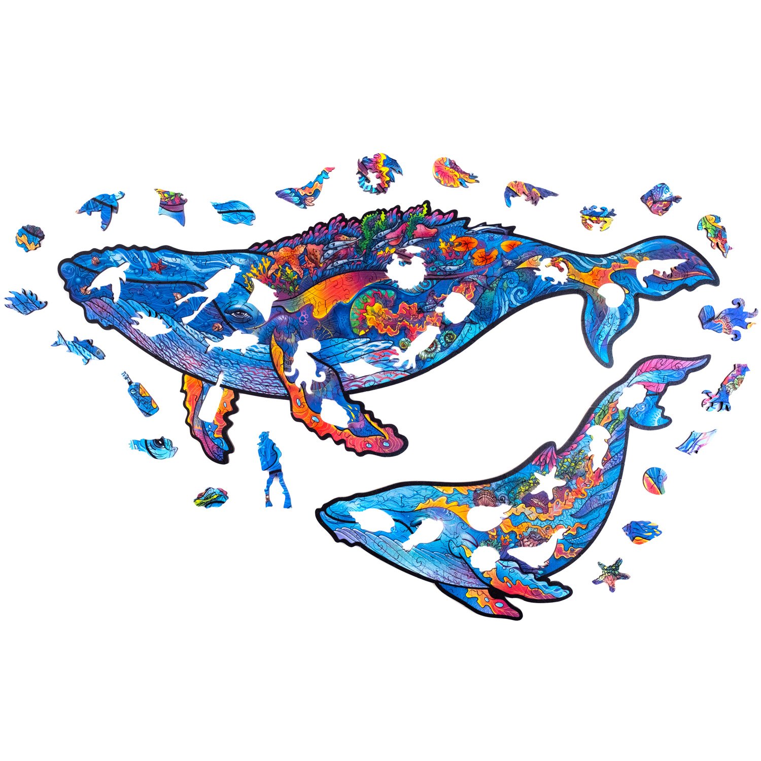 Пазл деревянный 2в1 Млечные киты 172д. UNIDRAGON - фото 1