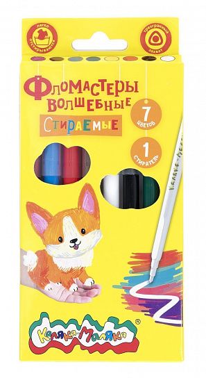 Фломастеры 7 цв. исчезающие Каляка-Маляка - фото 1