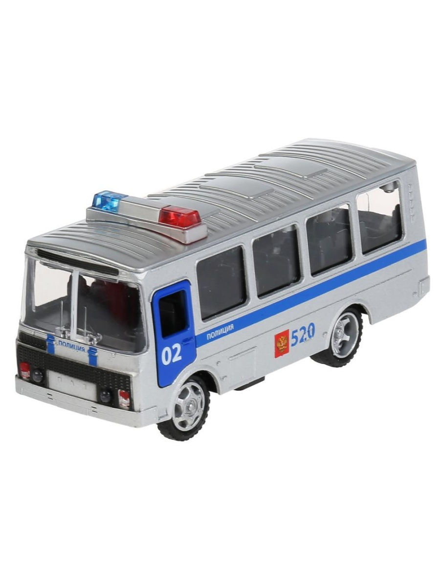 Машина металлическая ТЕХНОПАРК ПАЗ 3205 свет, звук - фото 1