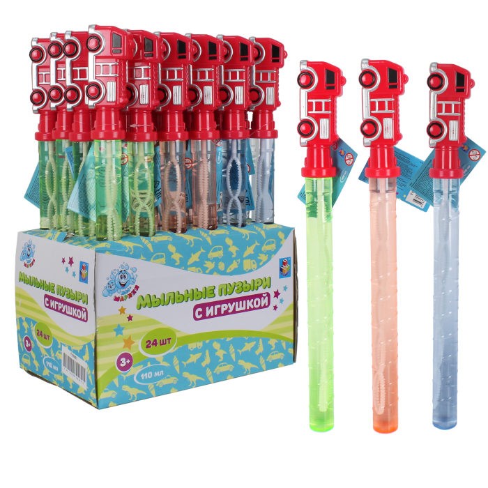 Мыльные пузыри колба Пожарная машина 110мл (24) - фото 1
