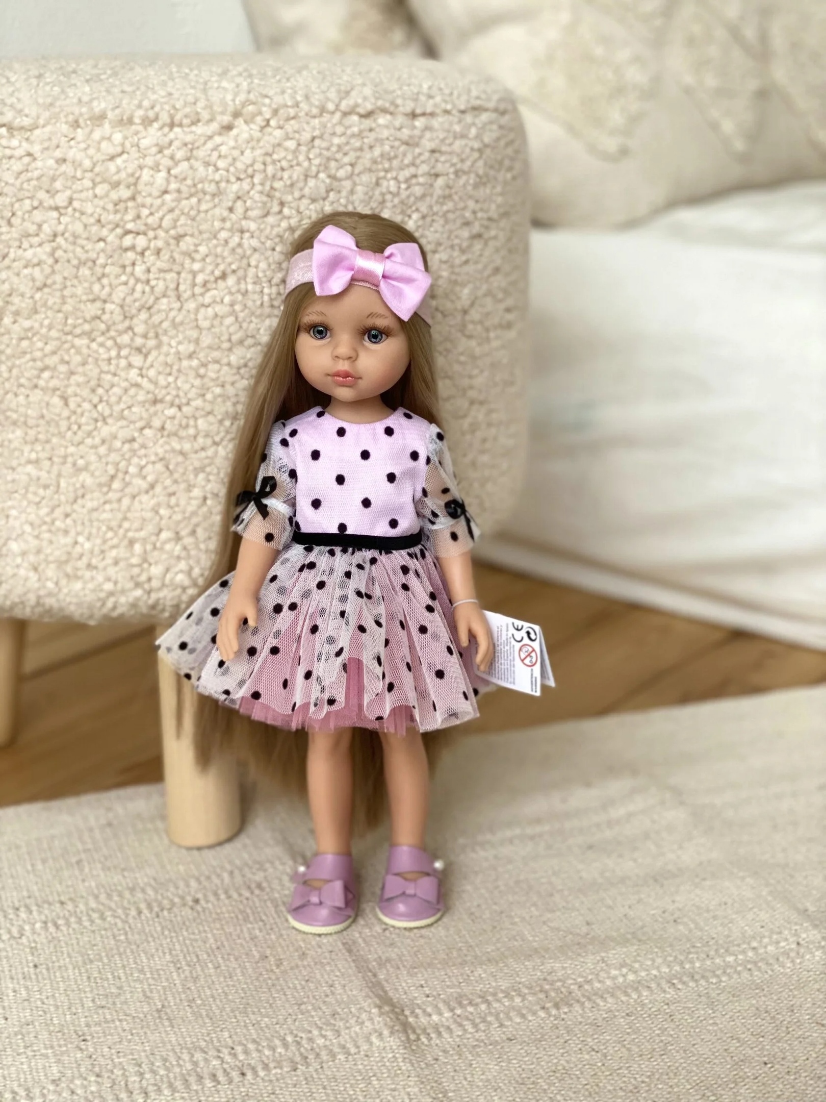 Одежда для кукол 32см Комплект платье Фонарики+бант+носки PAOLA REINA ОDS - фото 1