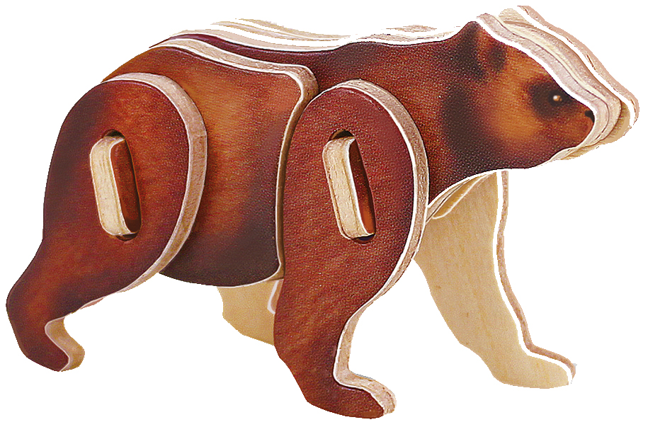 Пазл деревянный 3D Медведь ГеоДом - фото 1