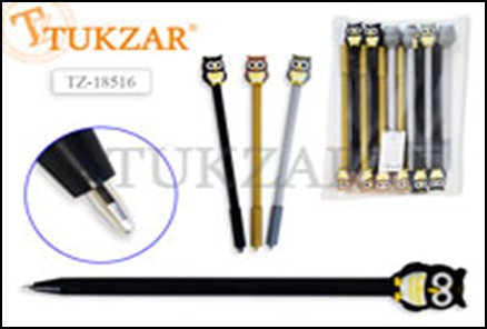 Ручка шариковая син. 0,7 с игрушкой - насадкой Совы (12) - фото 1