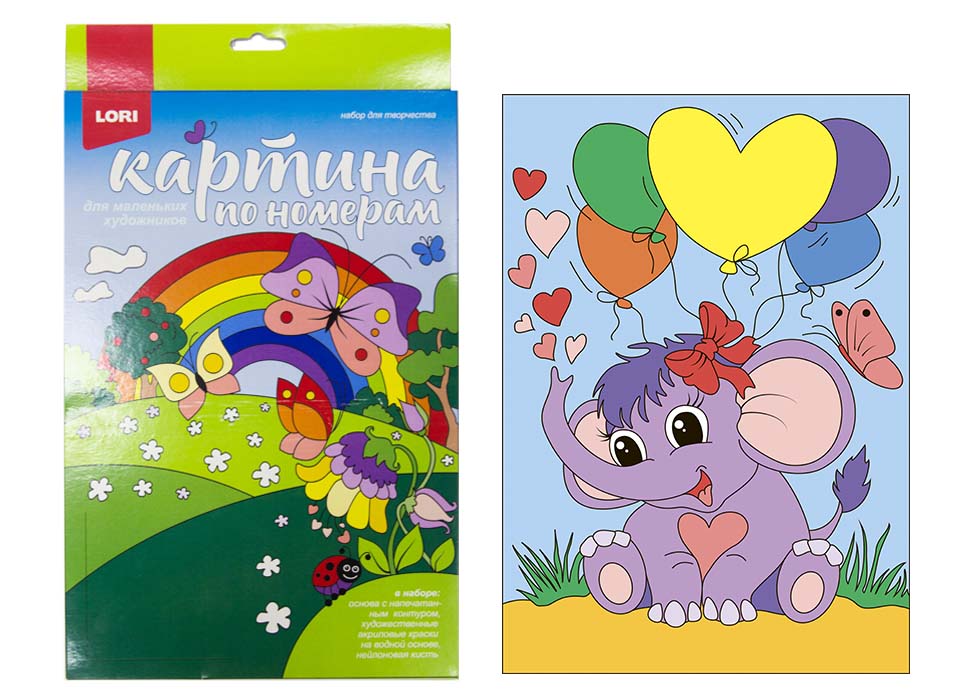 Картина по номерам для малышей Забавный слонёнок - фото 1