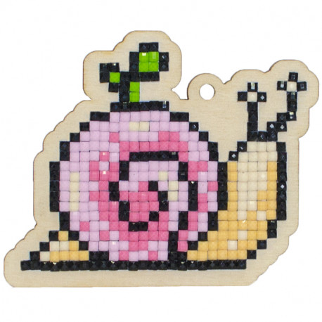 Мозаика стразами Подвеска Улитка розовая - фото 1