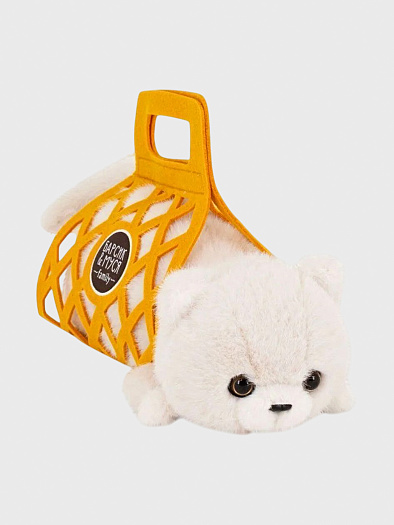 Мягкая игрушка Кот Барсик в сумке бел. Orange - фото 1