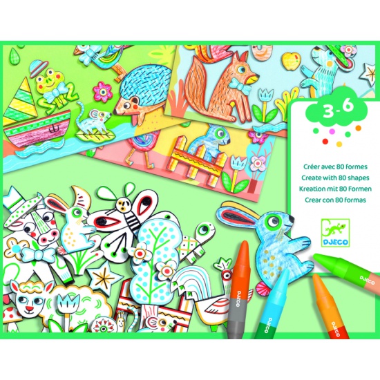 Трафареты для рисования набор Животные DJECO - фото 1