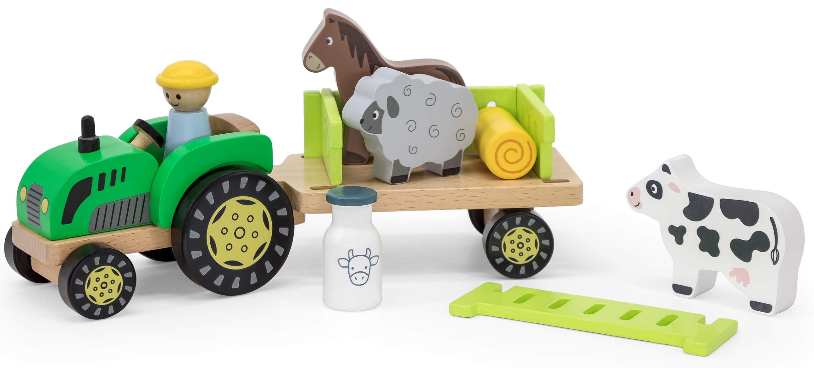 Трактор с прицепом деревянный VIGA - фото 1