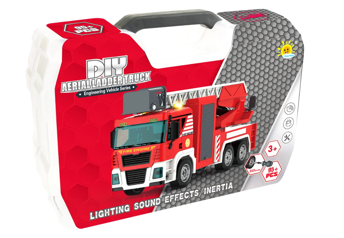 Конструктор винтовой Пожарная машина 95эл. (свет, звук) - фото 1