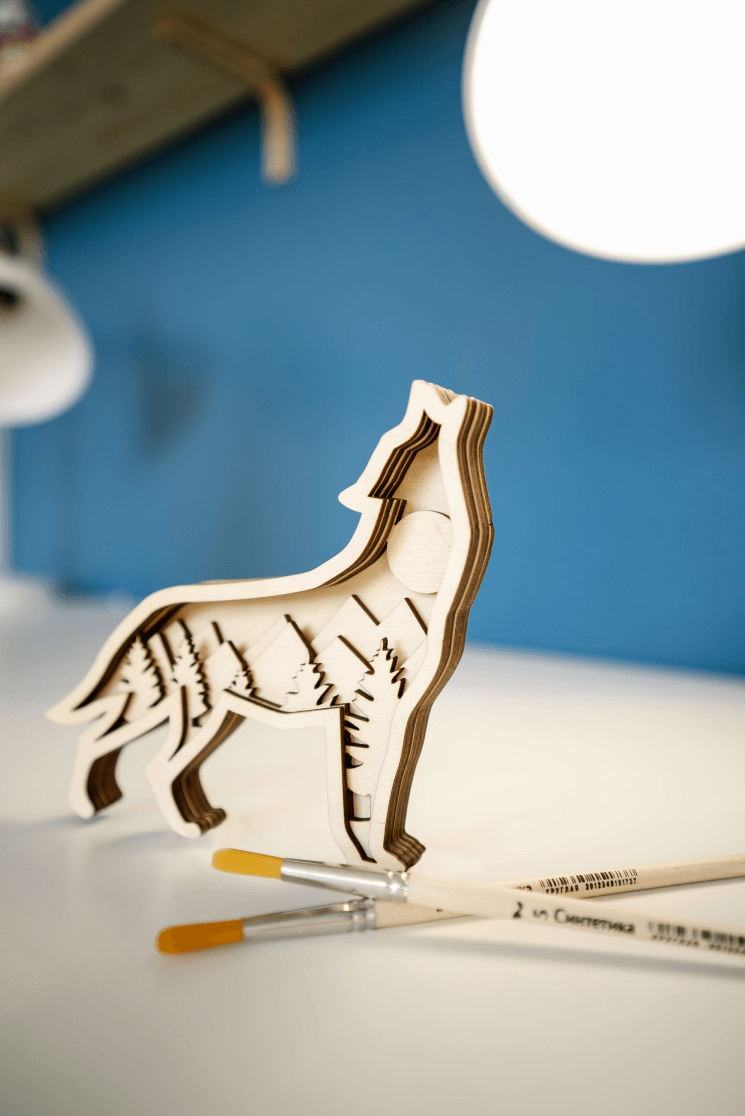 Роспись по дереву Волк серия Лес Dobrika - миниатюра 3