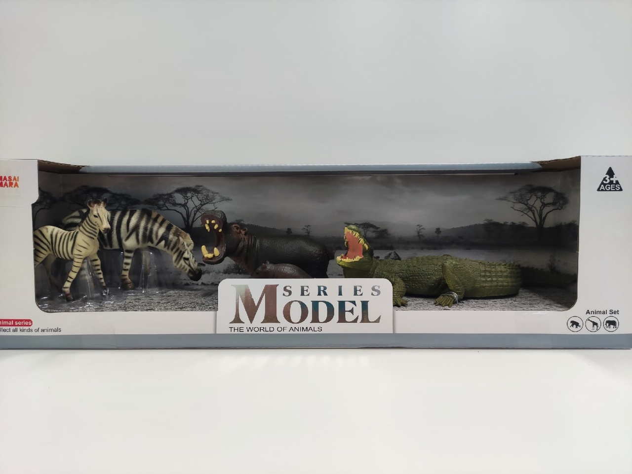 Зебра, Бегемот, Крокодил 5 фигурок - фото 1
